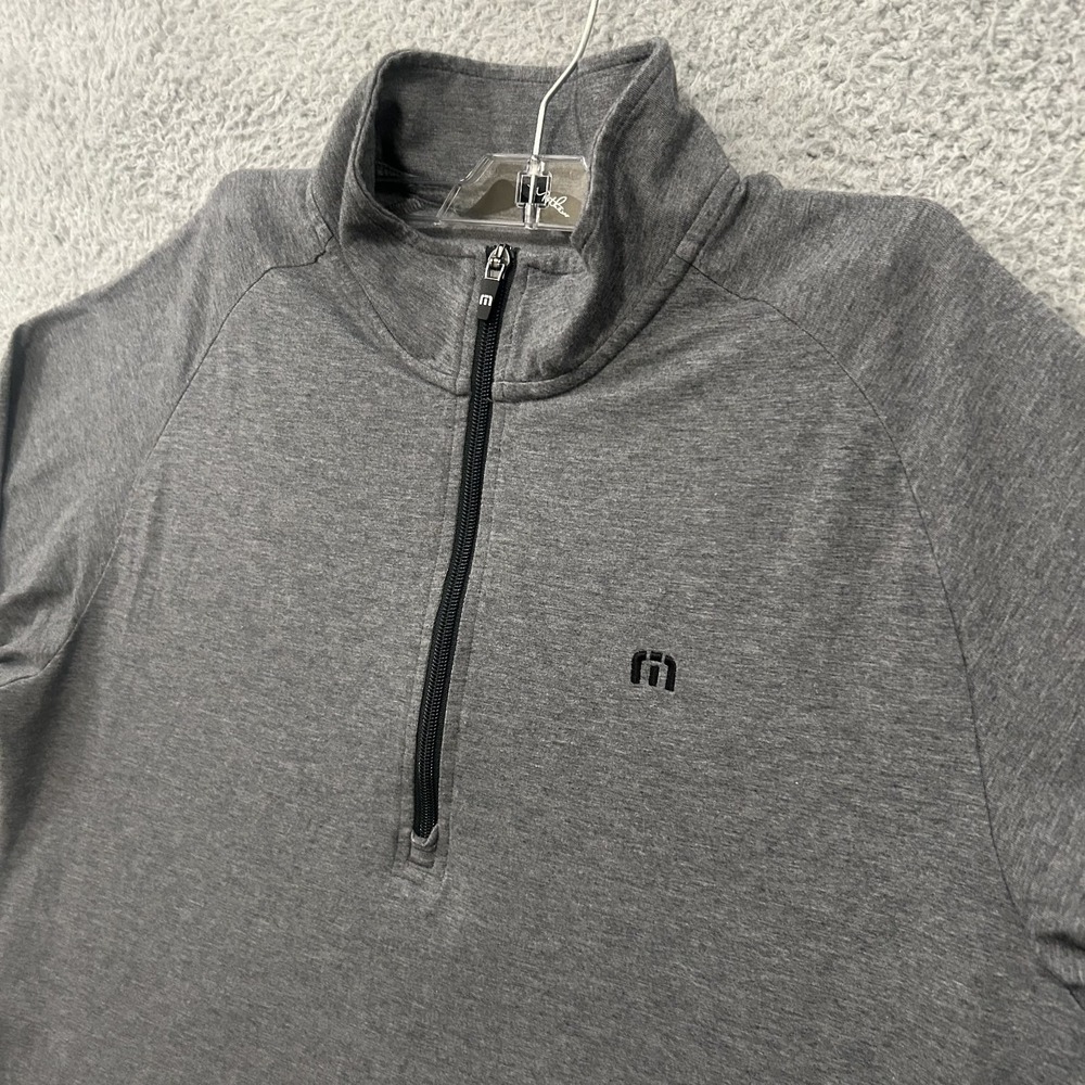 Travis Mathew Sweatshirt Mens Large Gray Pullover Quarter Zip Stretch Golf Adult